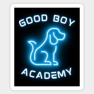 Good Boy Academy Neon Sign T-Shirt - Funny Dog Lover Gift Sticker